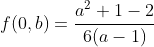 https://latex.codecogs.com/png.image?\dpi{110}&space;f(a,1)=\cfrac{a^2+1-2}{6(a-1)}